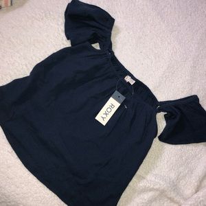 Navy blue off the shoulder top ROXY